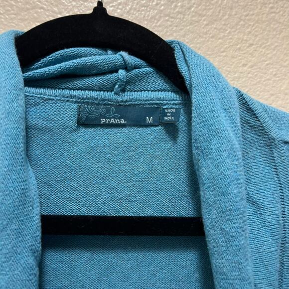 prAna Cardigan Wrap Sweater Teal Blue Long Sleeve Open Front Sz Medium - Picture 4 of 5